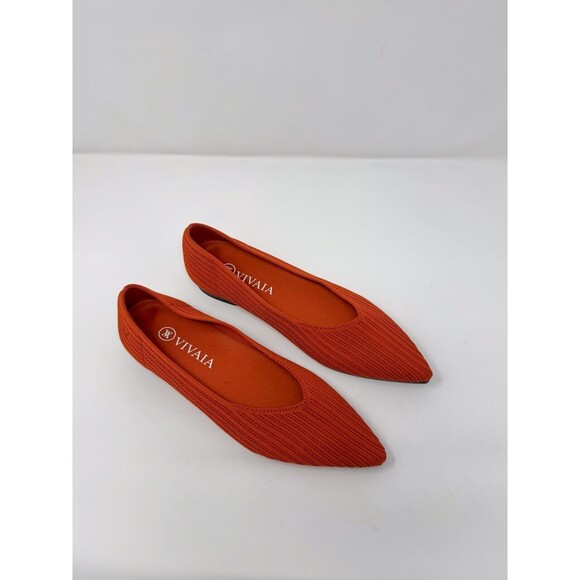 VIVAIA Womens Ballet Flat Red Aria Pointed Slip On Casual Sandals 37 US 6.5 - Picture 2 of 13